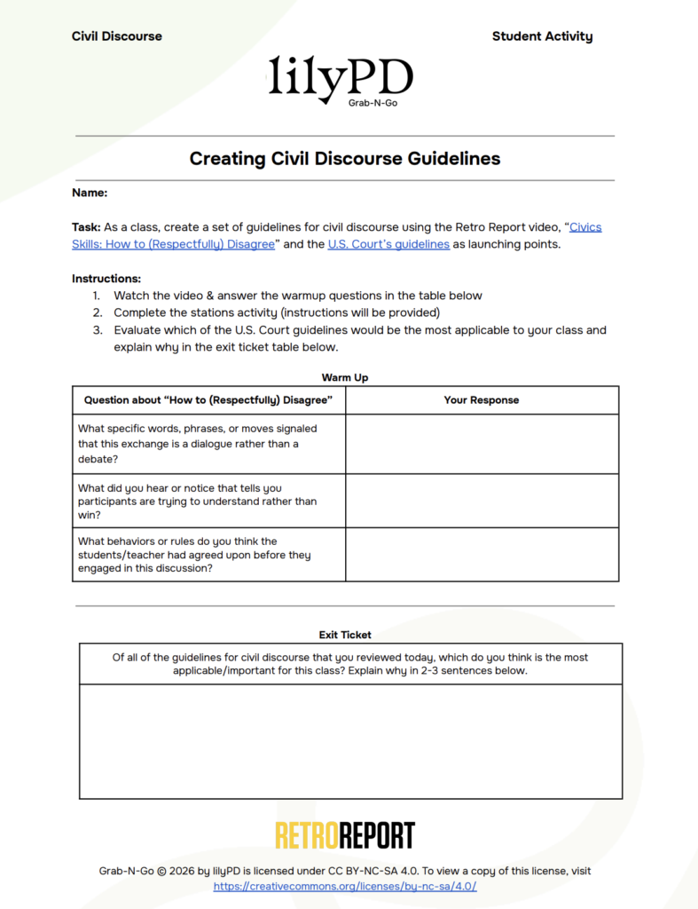 Creating Civil Discourse Guidelines